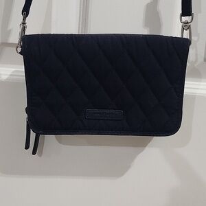 Vera Bradley Blue Quilted Crossbody Multi Pocket Zip Around Purse Wallet  RFID‌